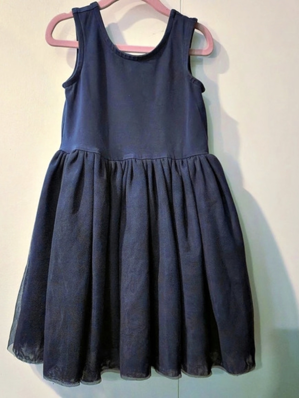 Hanna Andersson Racerback Tulle Dress Girls Blue US 5